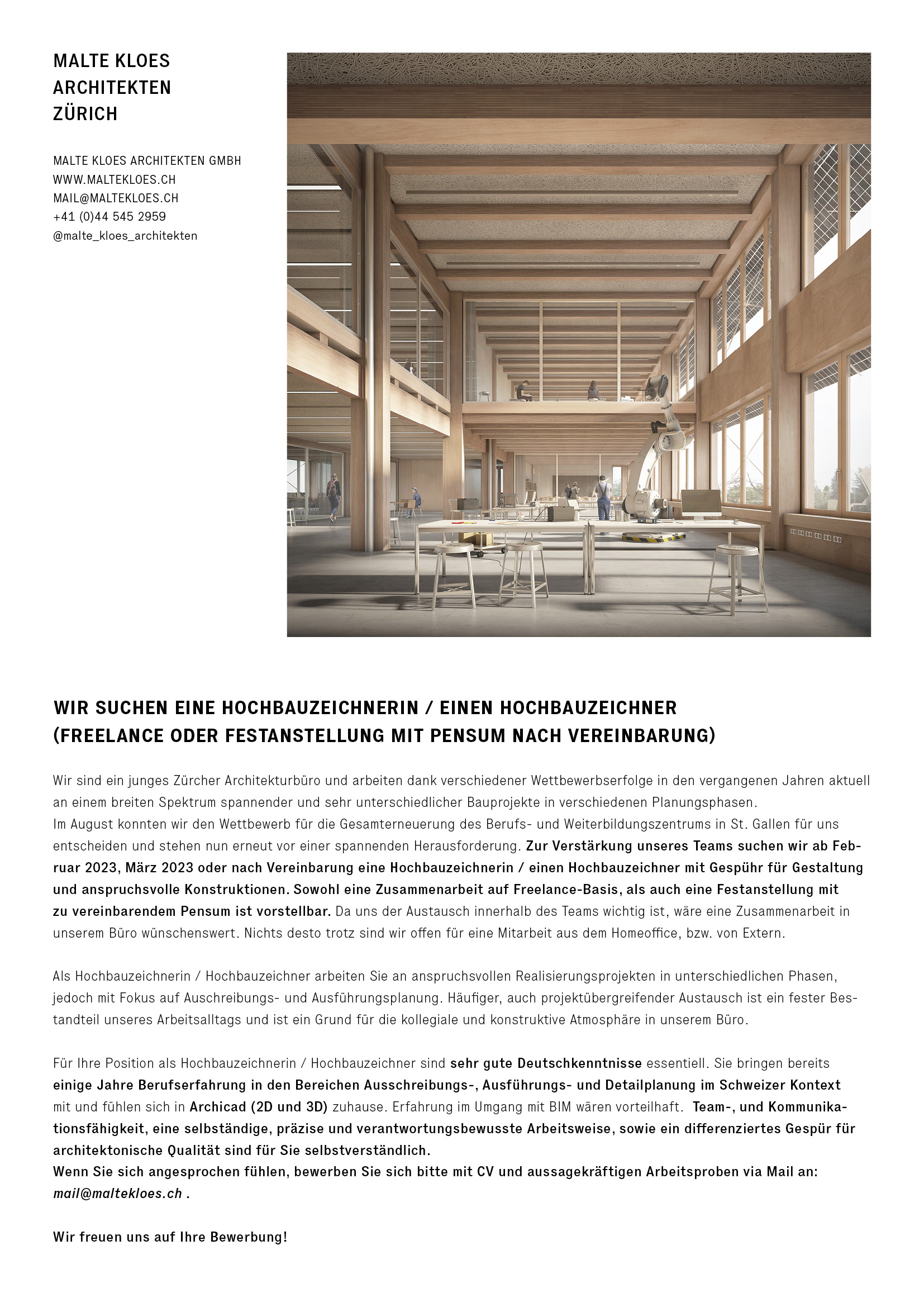Praktium/Job Inserat
