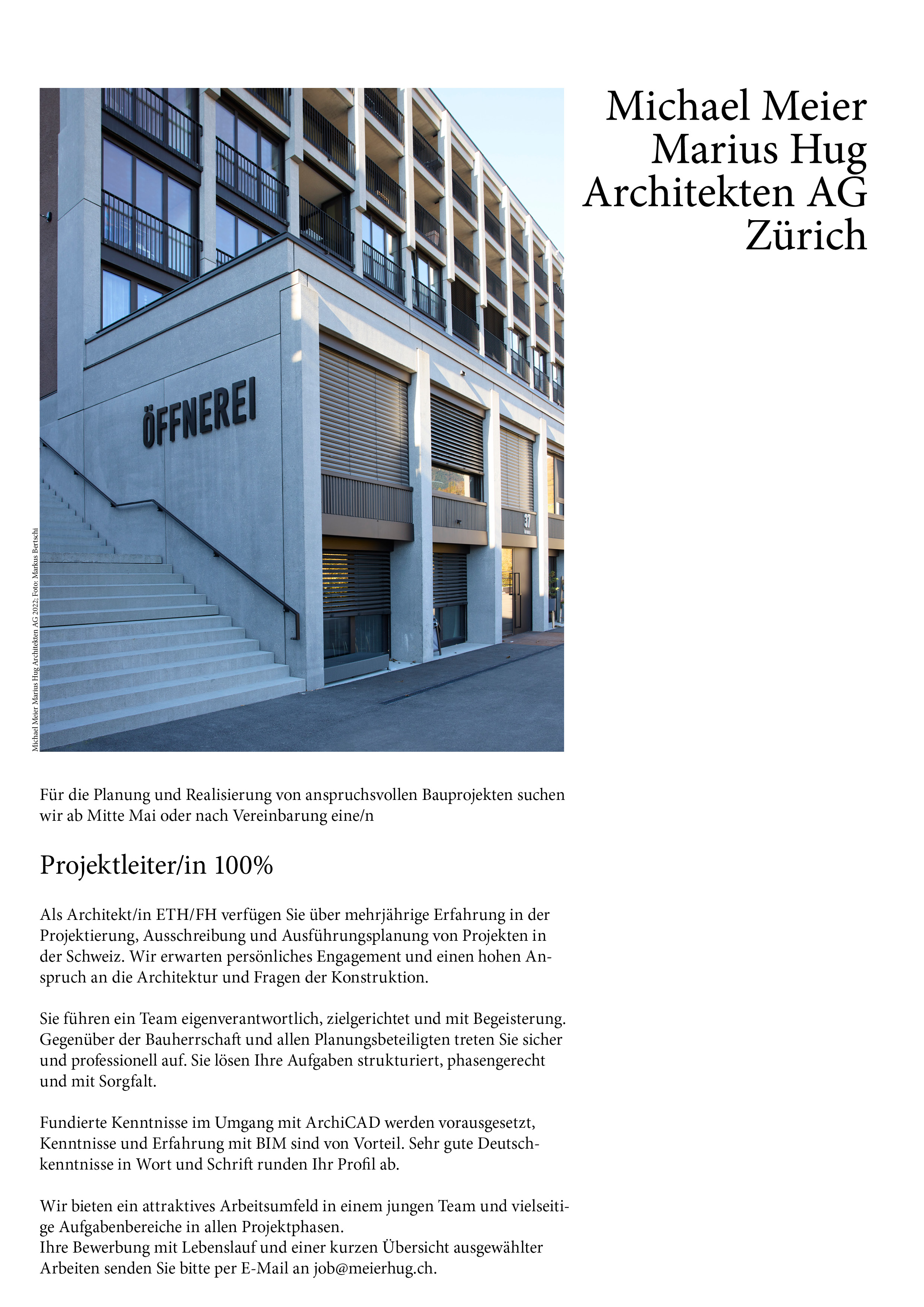 Praktium/Job Inserat