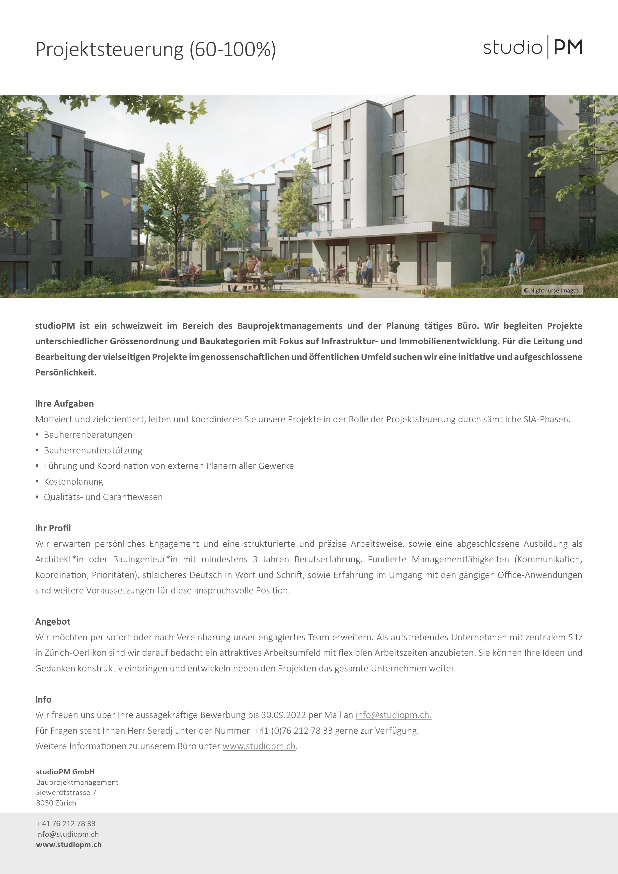 Praktium/Job Inserat