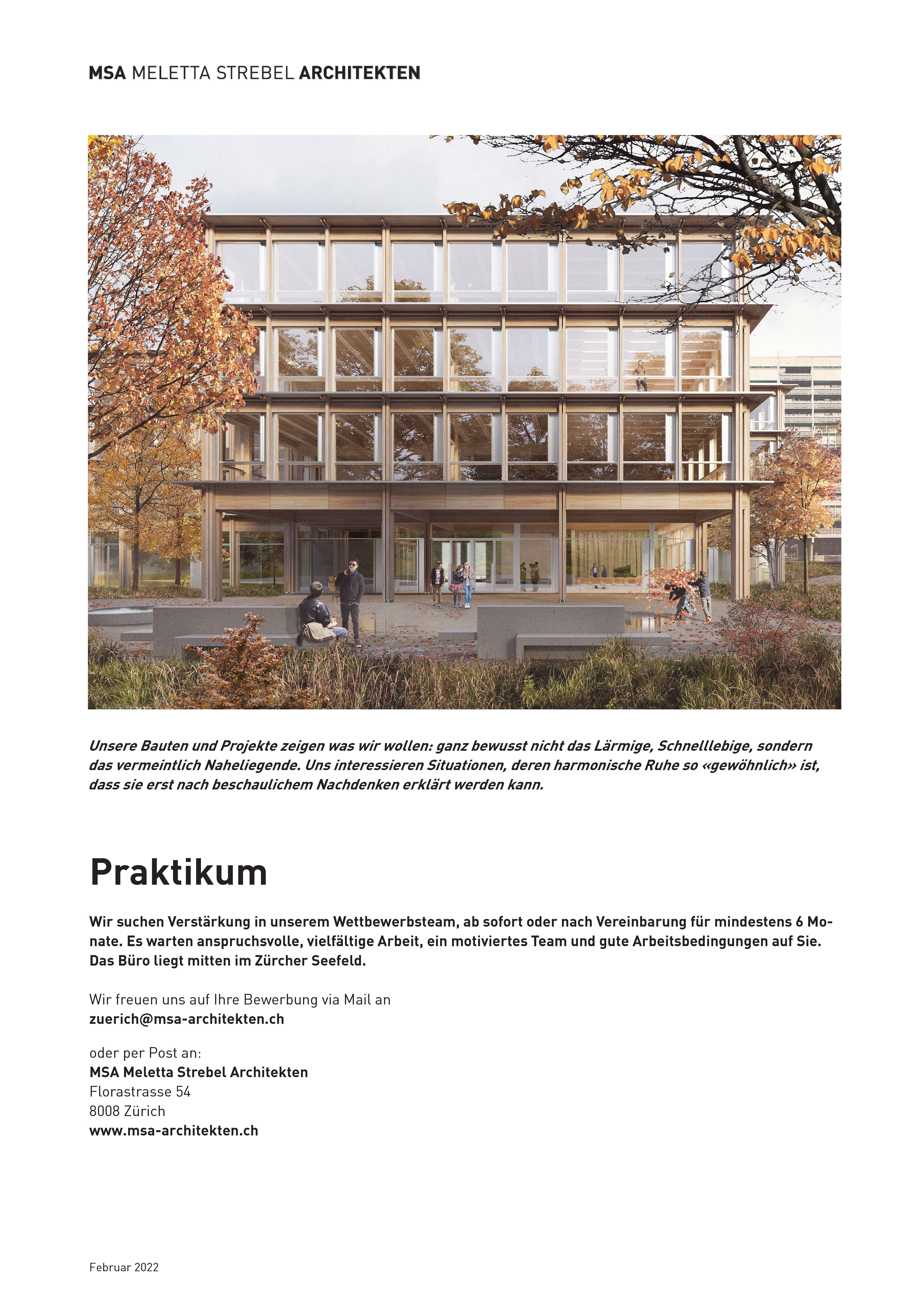 Praktium/Job Inserat