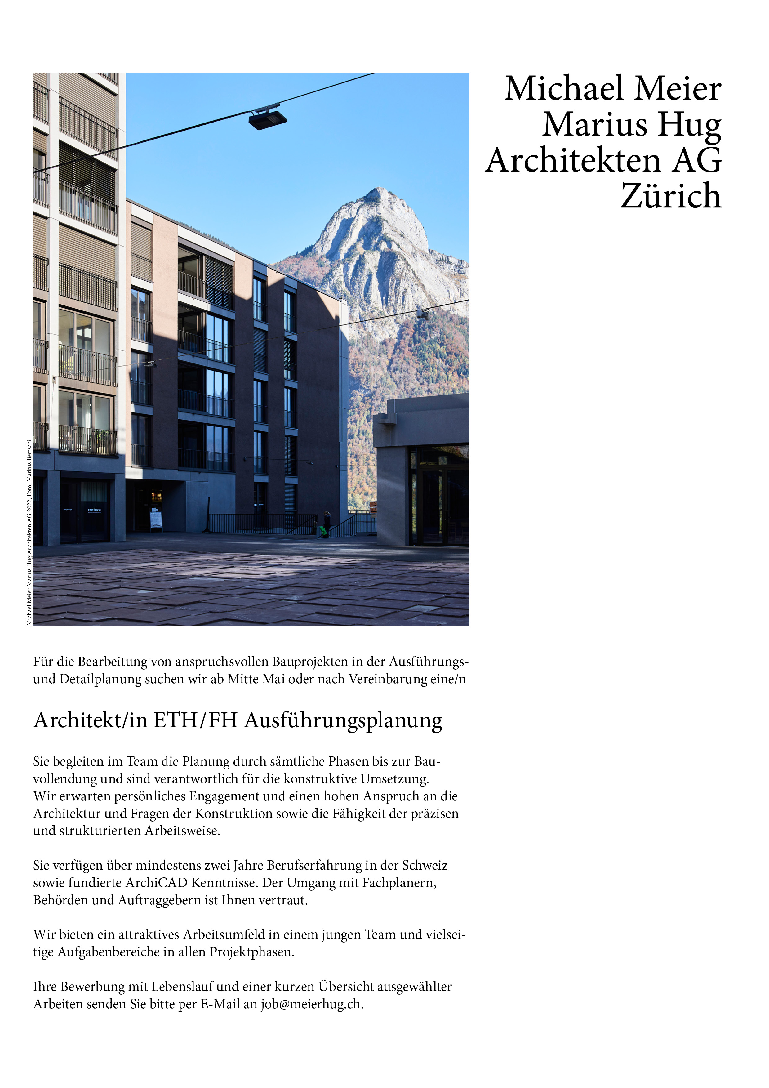 Praktium/Job Inserat