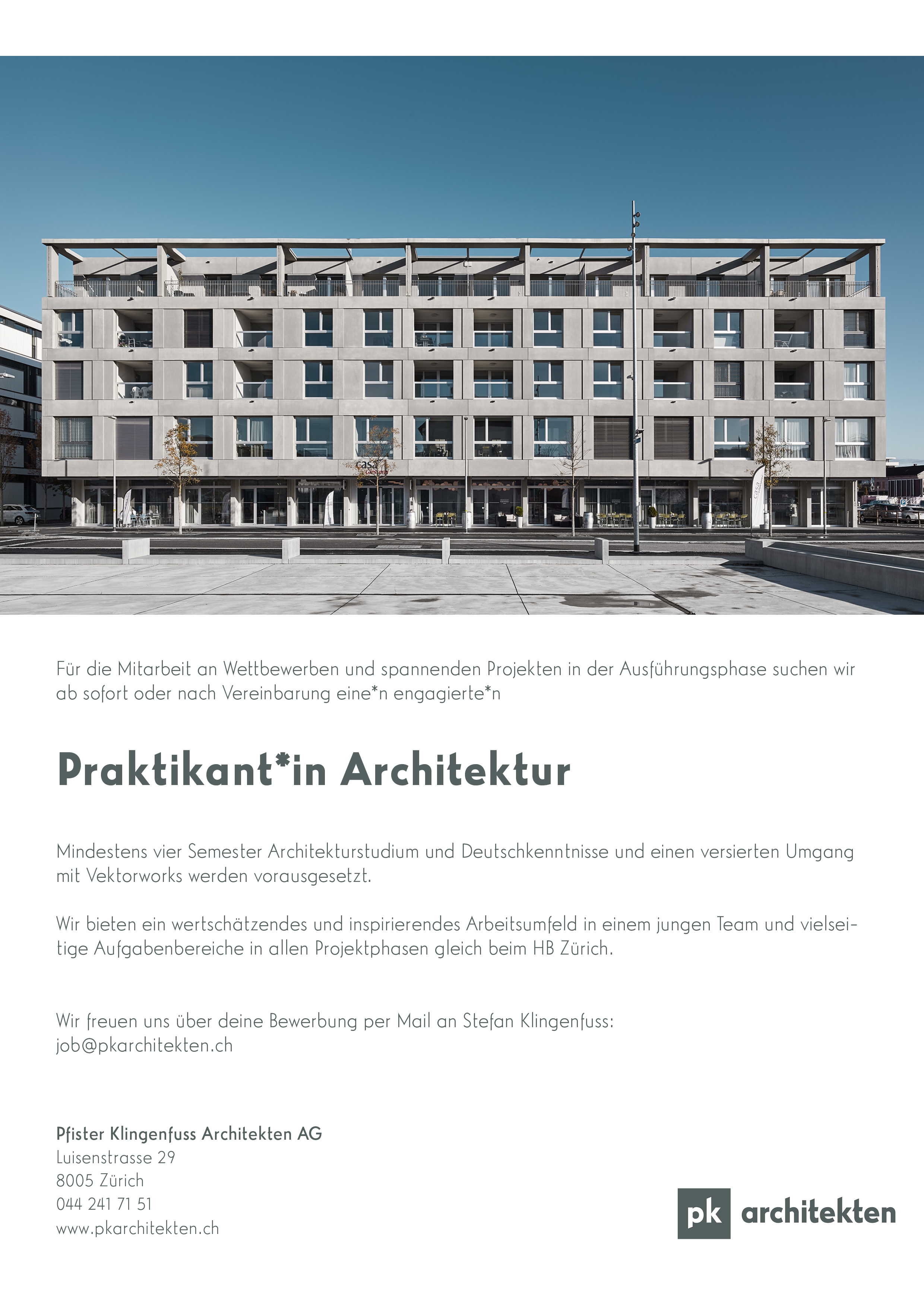Praktium/Job Inserat