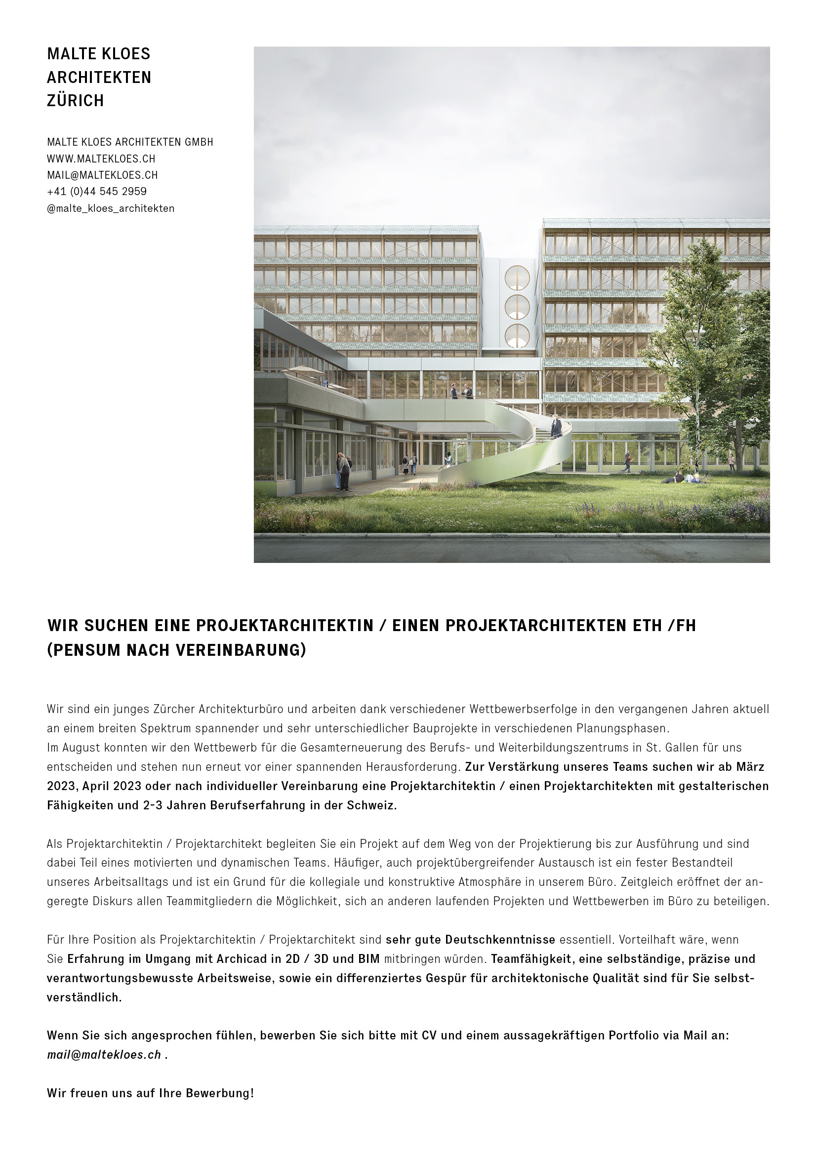 Praktium/Job Inserat