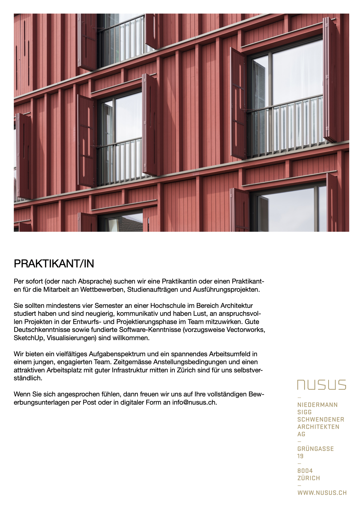 Praktium/Job Inserat