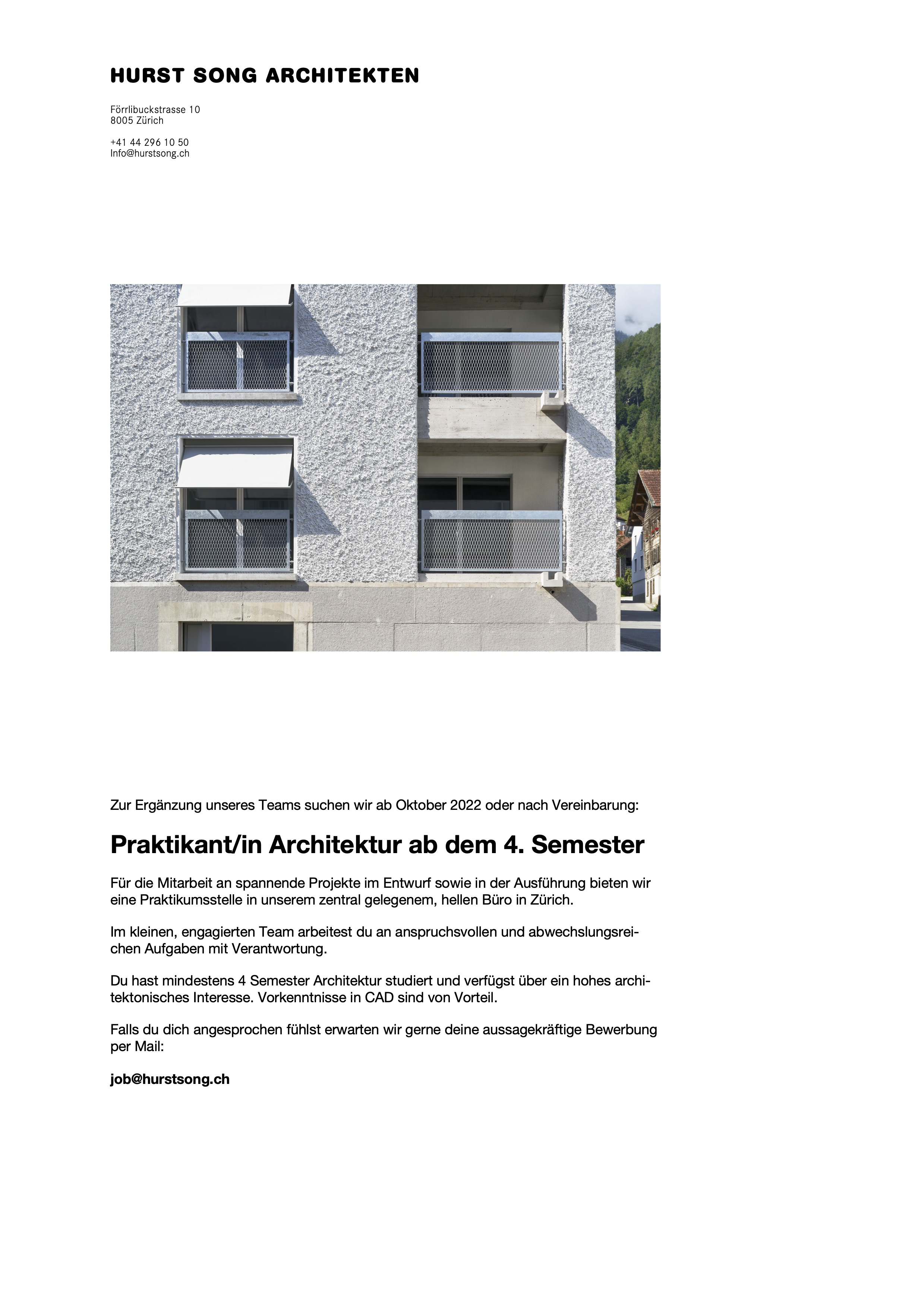 Praktium/Job Inserat