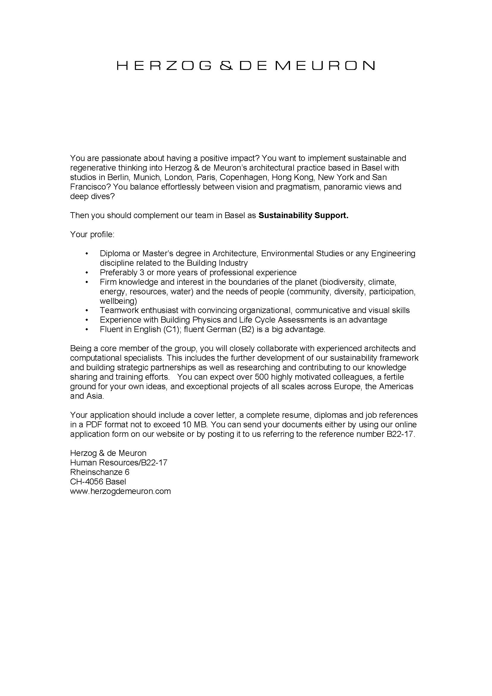 Praktium/Job Inserat