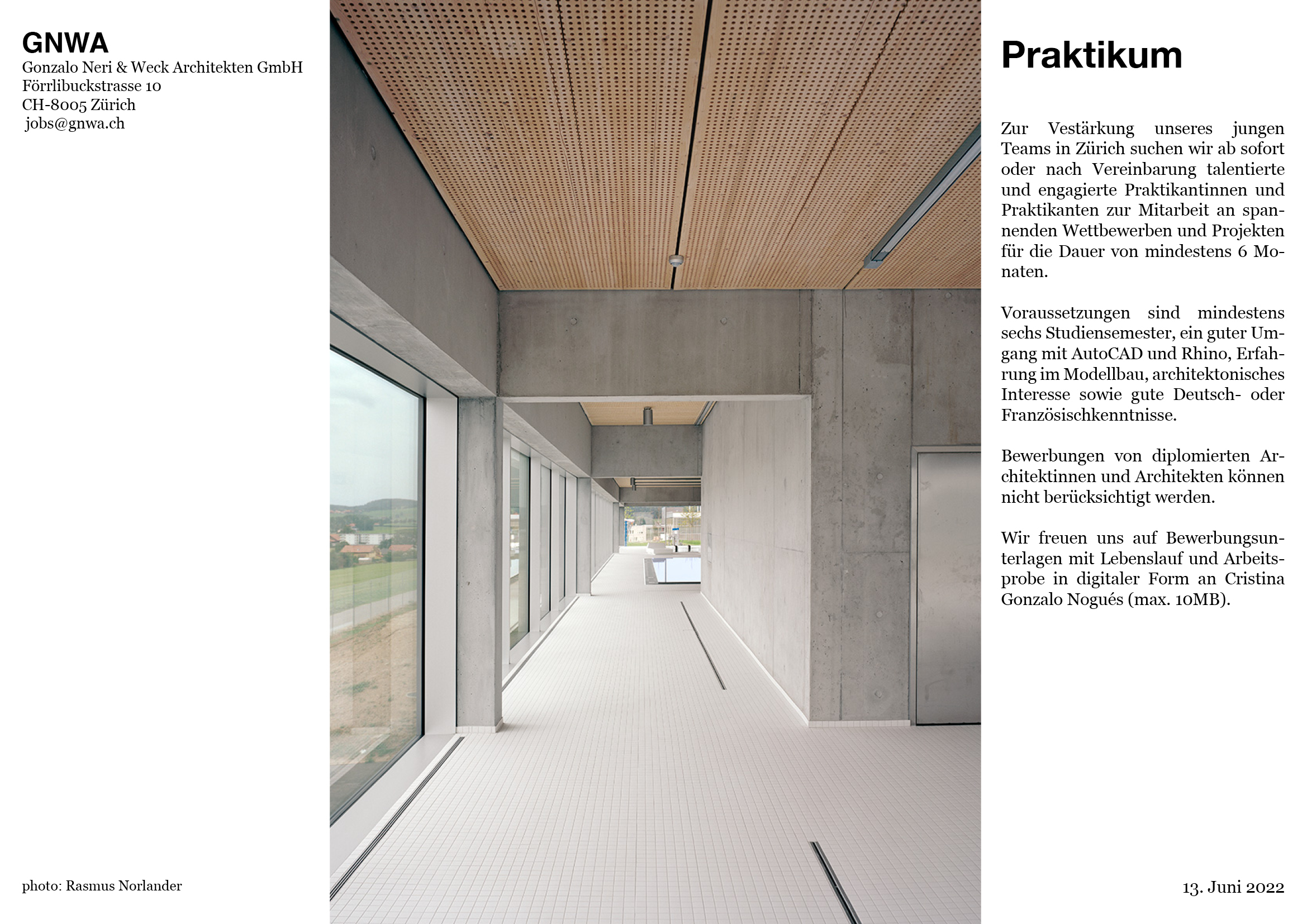 Praktium/Job Inserat