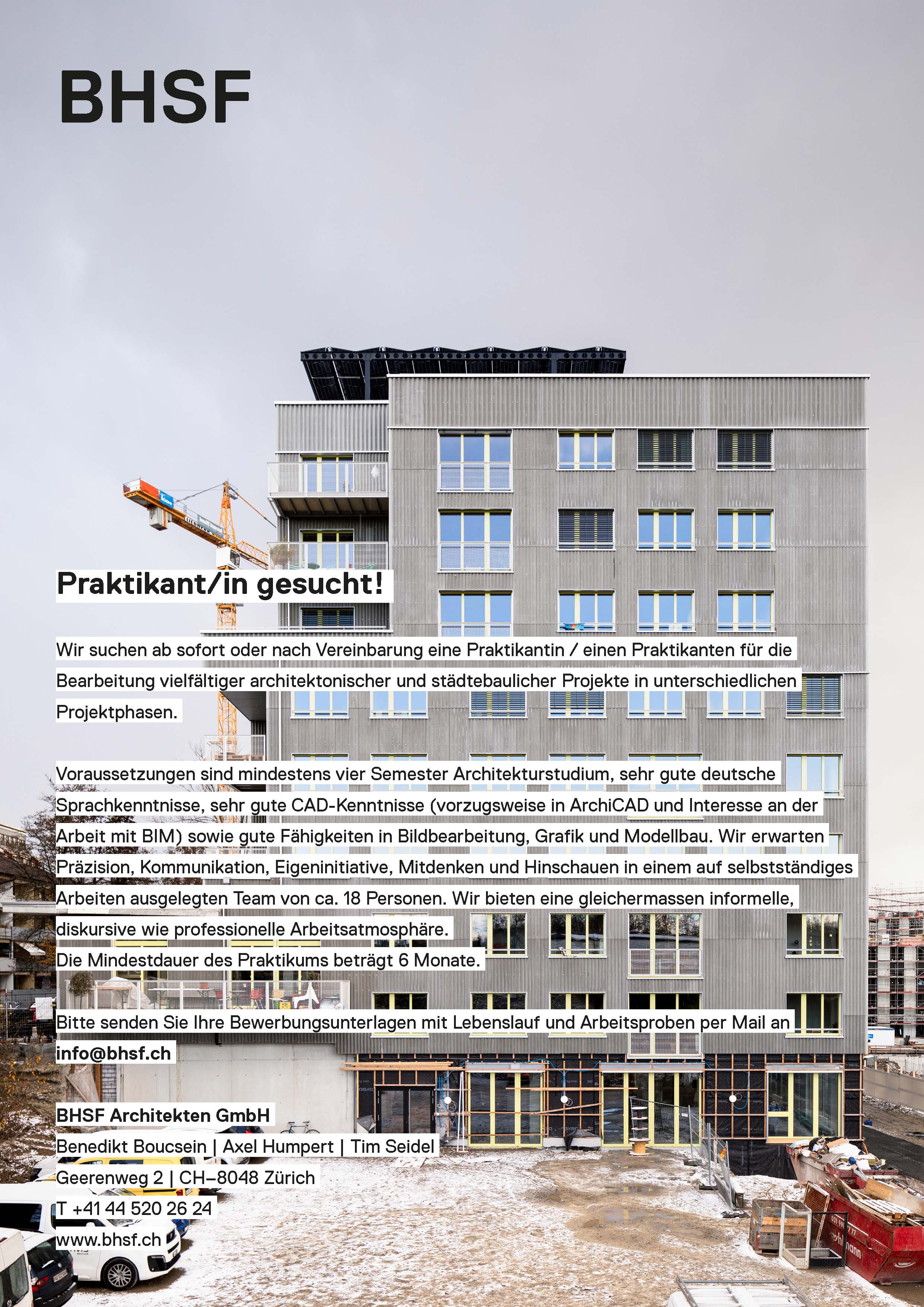 Praktium/Job Inserat