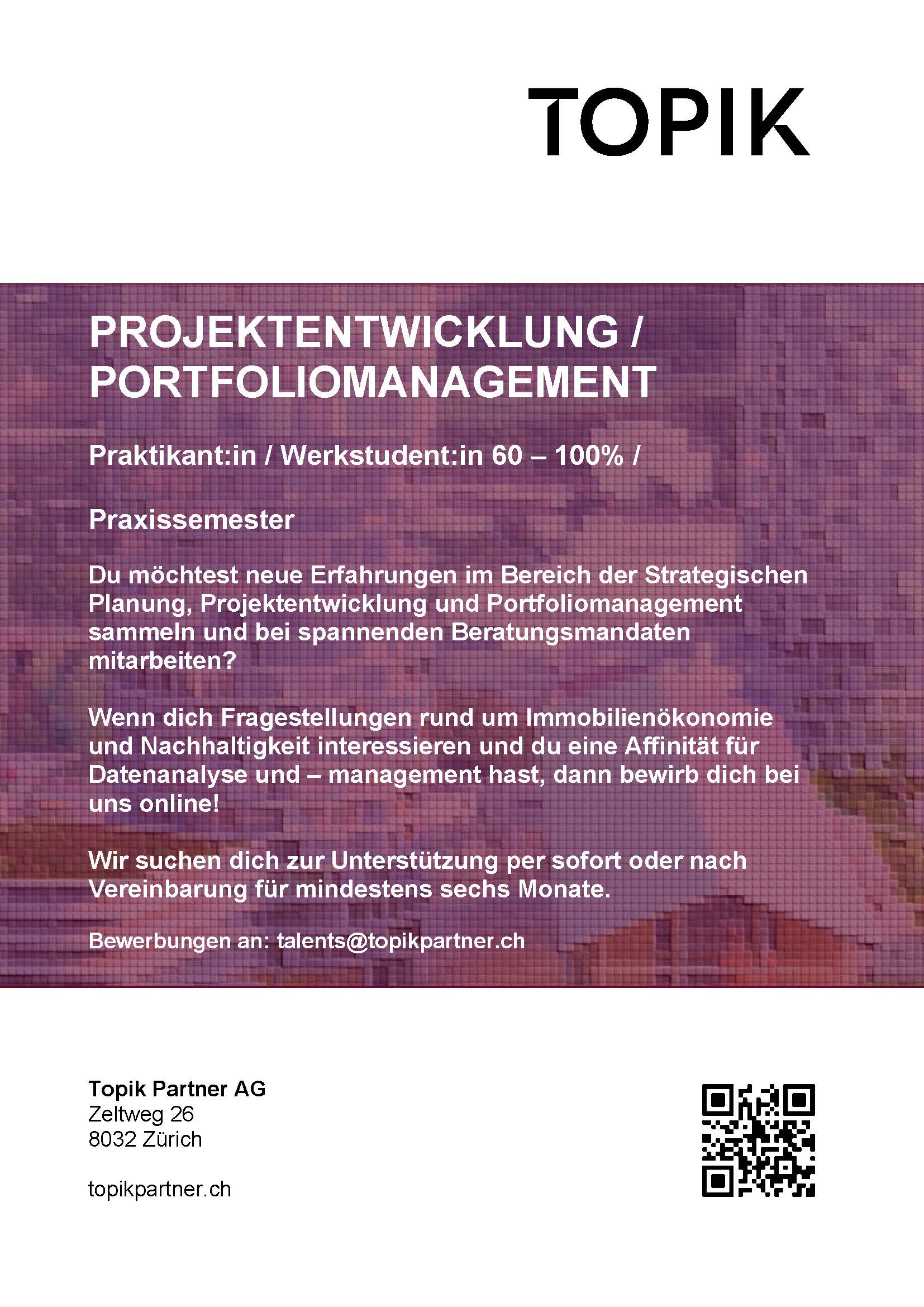 Praktium/Job Inserat