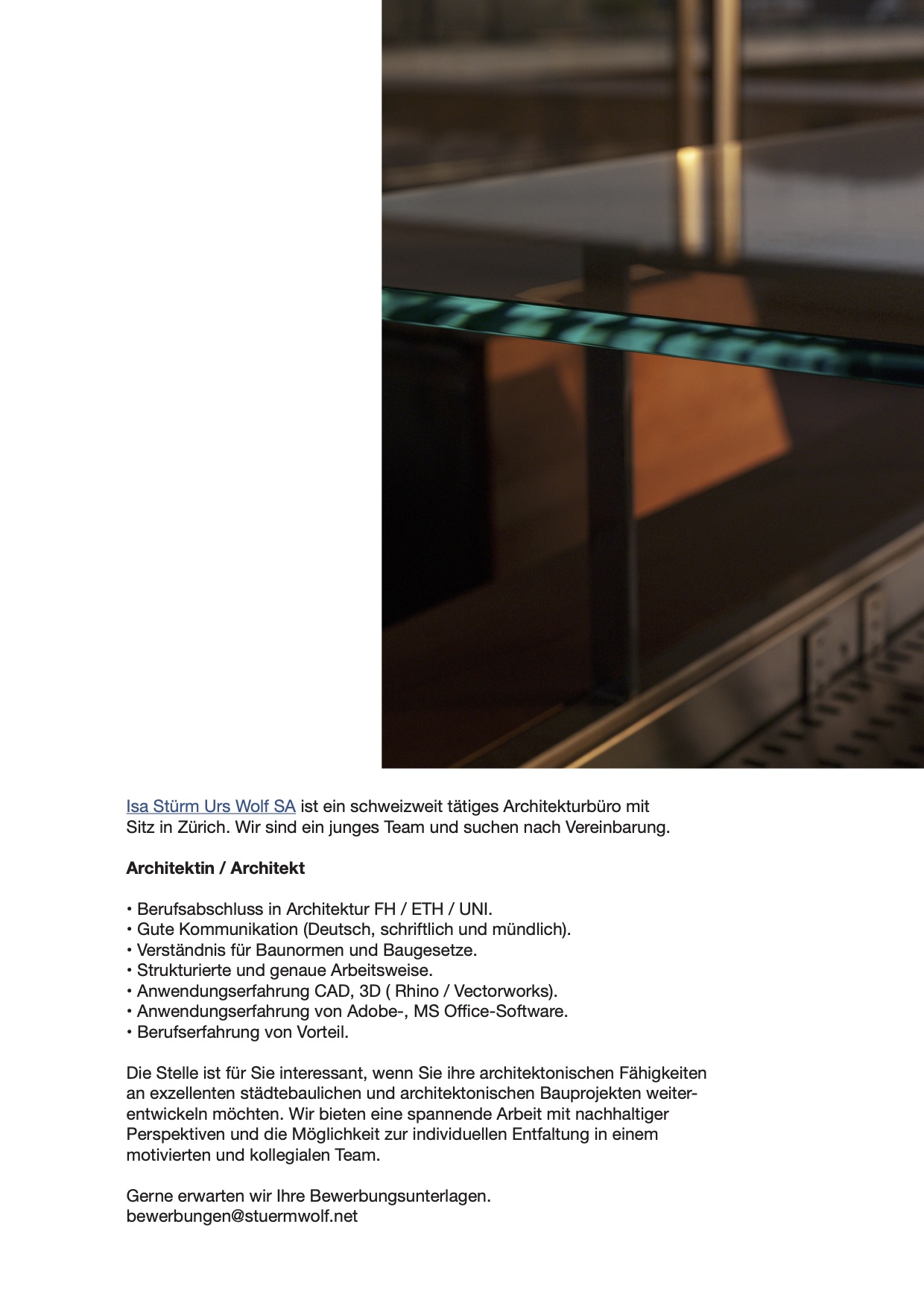Praktium/Job Inserat
