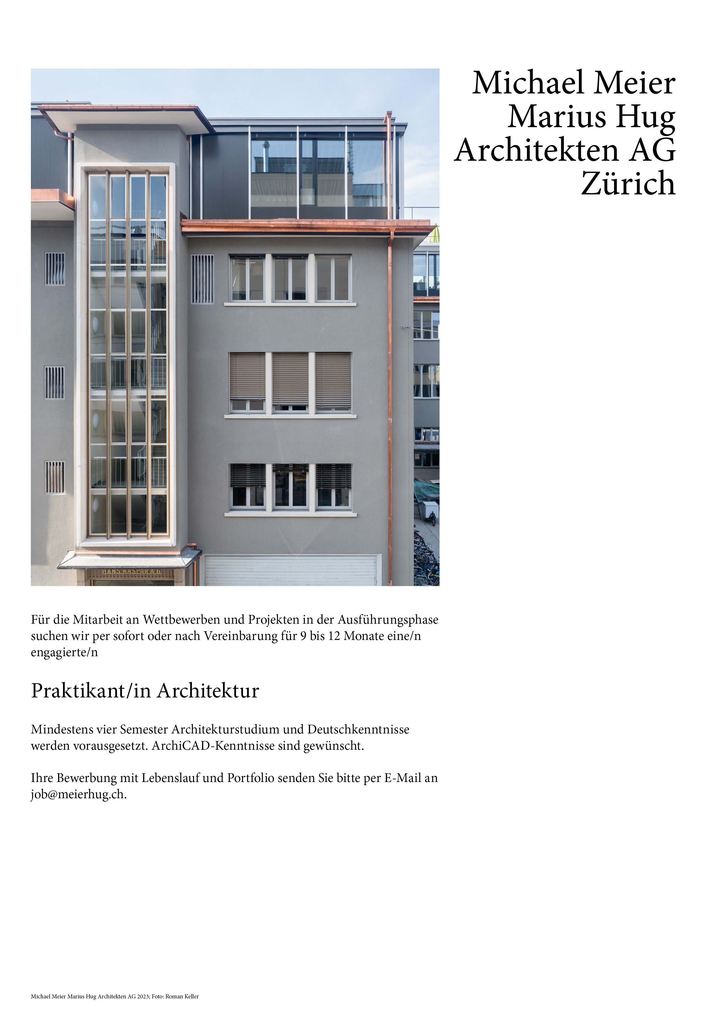 Praktium/Job Inserat