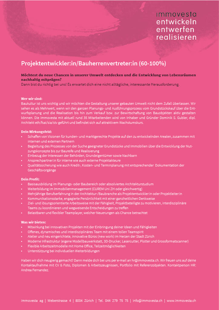 Praktium/Job Inserat